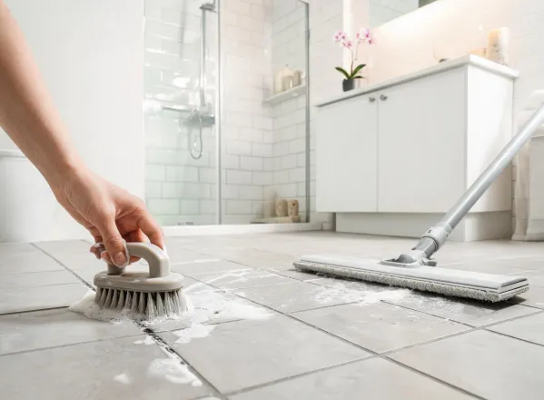 Bathroom tile cleaning